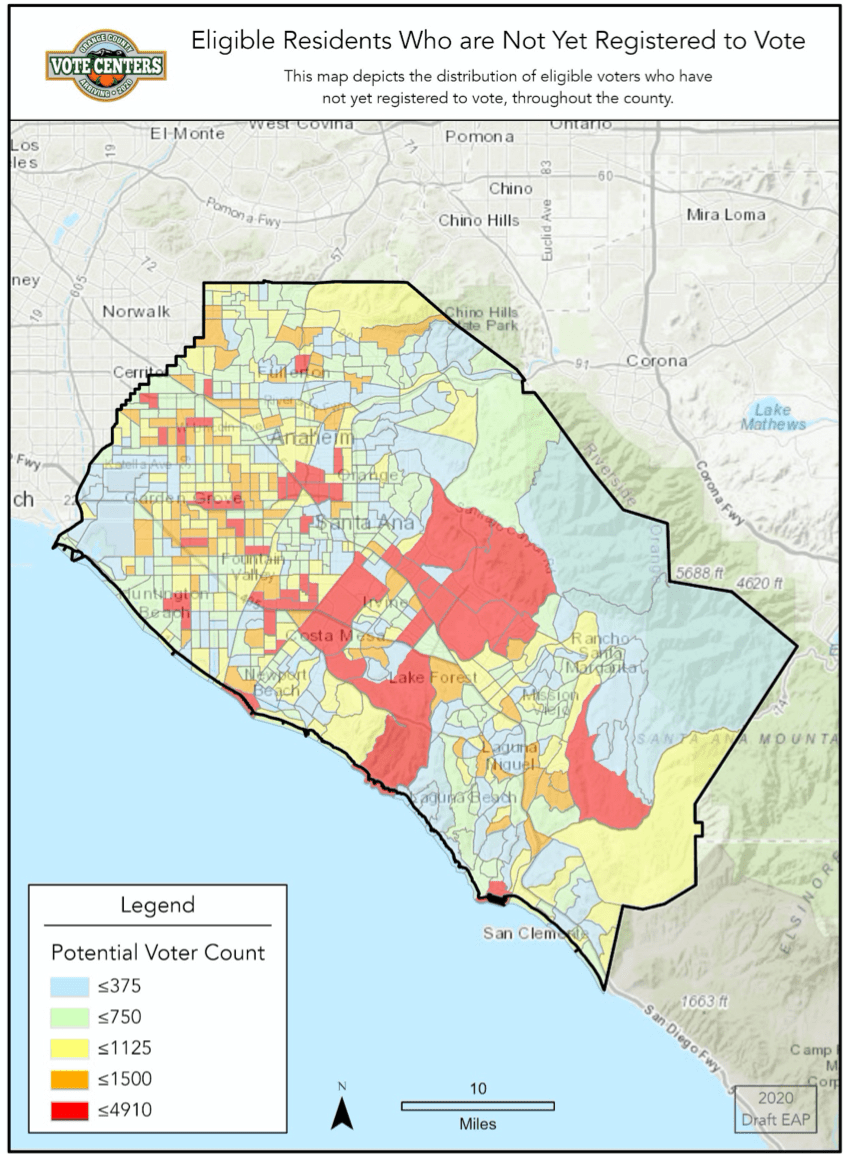 Eligible Residents Not Yet Registered to Vote Map
