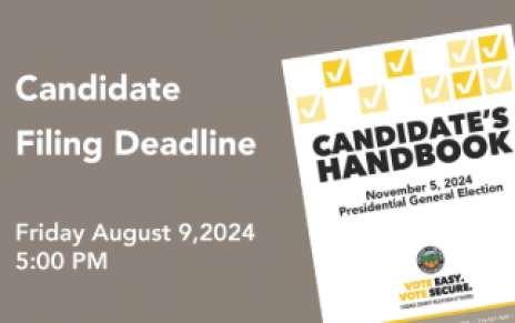 Candidate Filing Closes August 9 at 5 p.m.